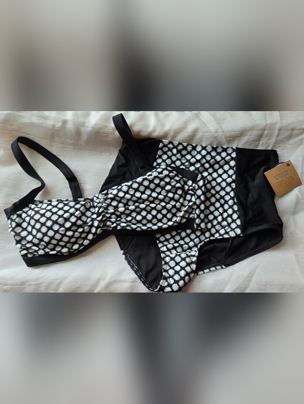Swimsuits For All Black and White Patterned Bikini Set